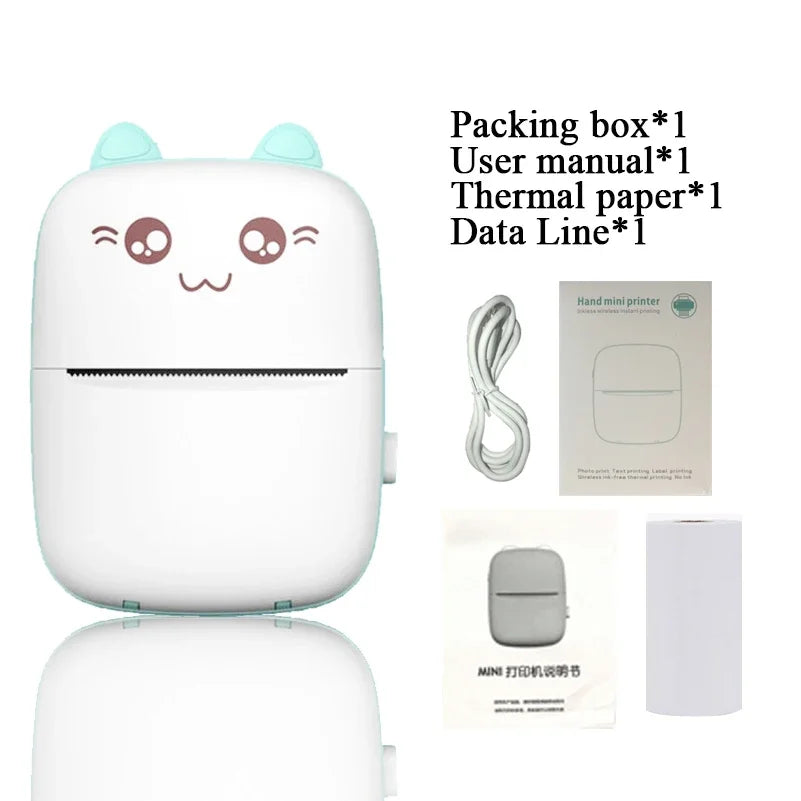 Mini Cat Portable Bluetooth Thermal Printer Android & IOS App