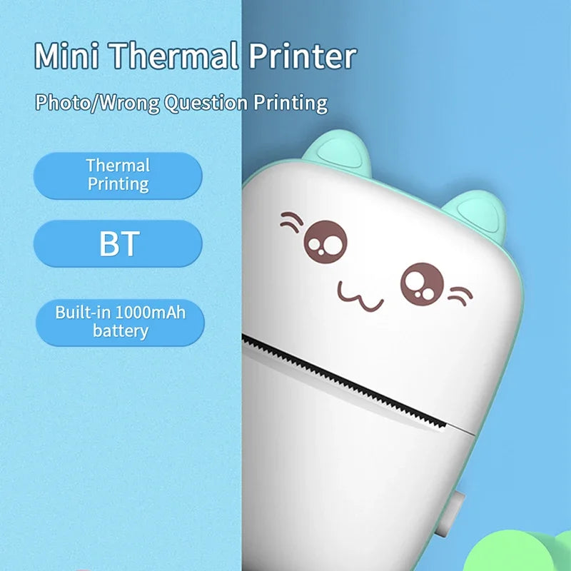 Mini Cat Portable Bluetooth Thermal Printer Android & IOS App