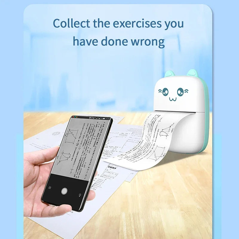 Mini Cat Portable Bluetooth Thermal Printer Android & IOS App