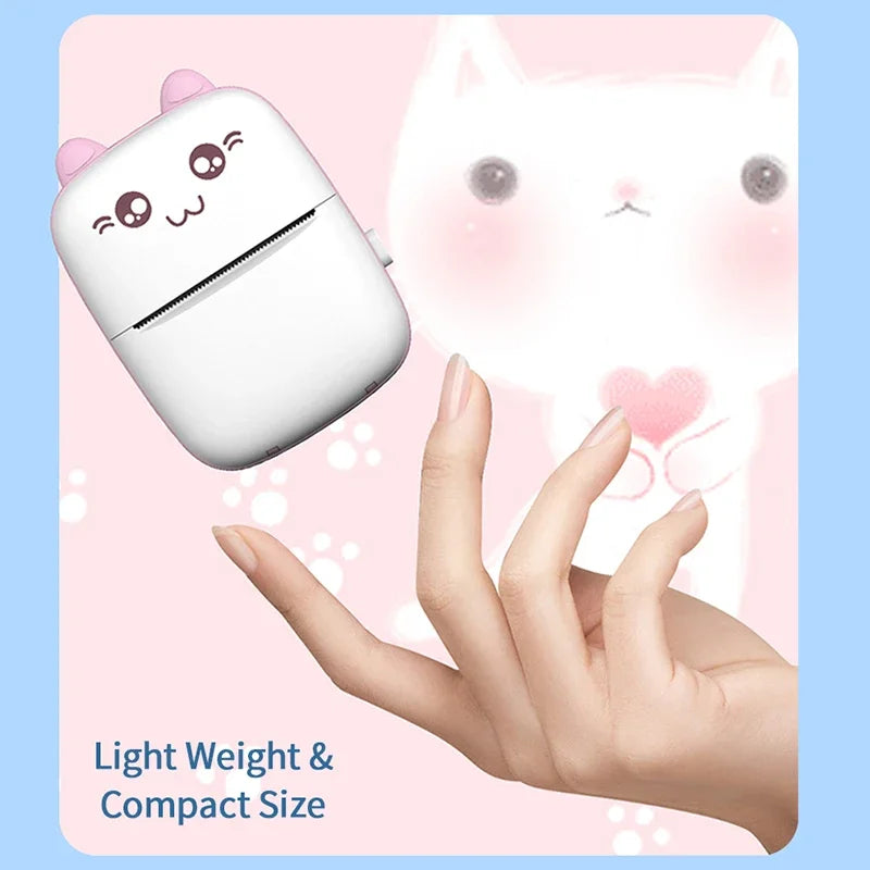 Mini Cat Portable Bluetooth Thermal Printer Android & IOS App
