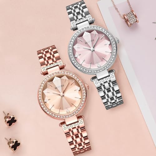 Analog Rose Gold Women's Watches for Girls&Miss&Ladies Diamond Studded with Stylish Watches Waterproof