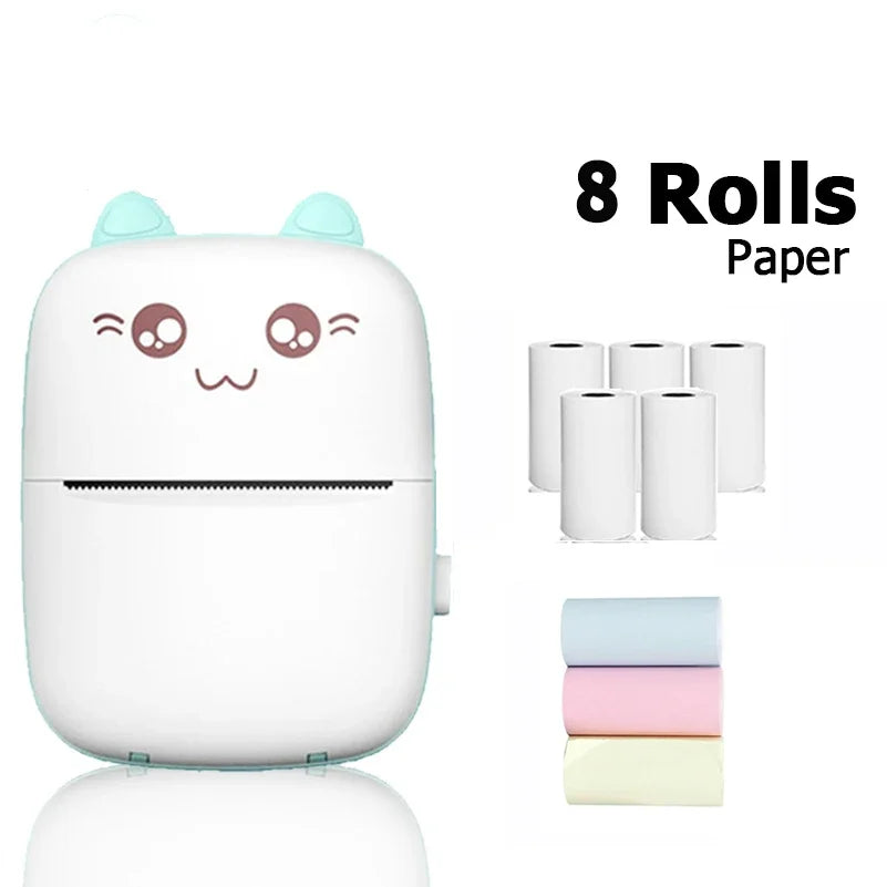 Mini Cat Portable Bluetooth Thermal Printer Android & IOS App