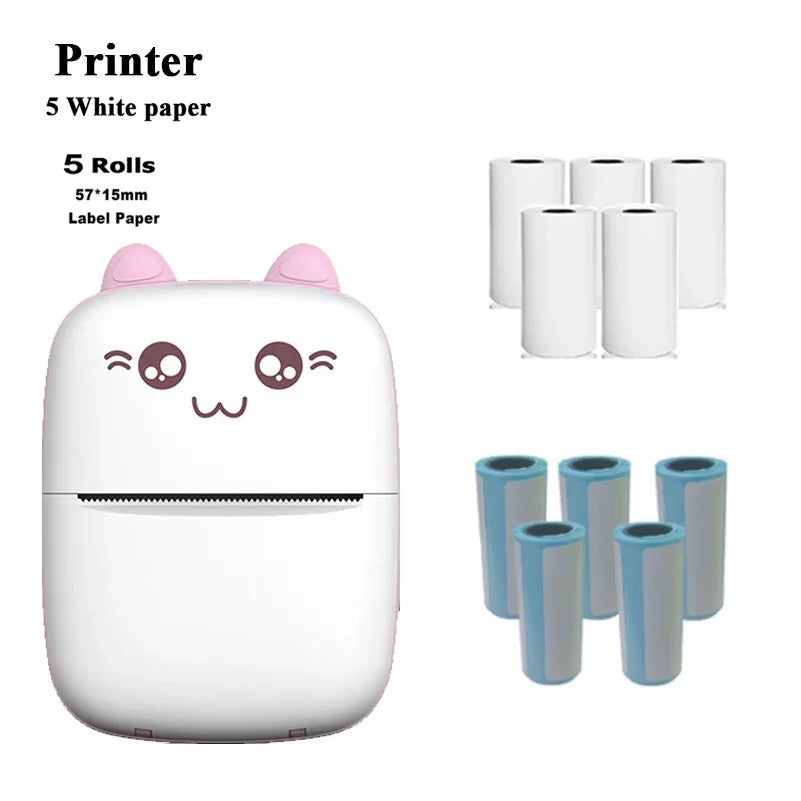 Mini Cat Portable Bluetooth Thermal Printer Android & IOS App