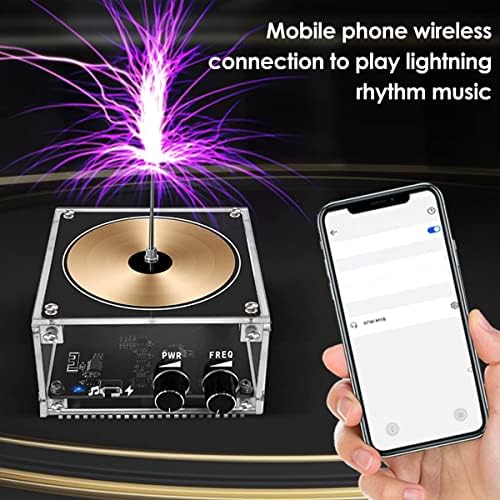 Musical Tesla Coil Kit, Solid State Music Tesla Coil, Touchable Artificial Lightning Spark Gap Arc Generator Multifunctional Desktop Toy Science Teaching Experiment Model for Birthday Gift