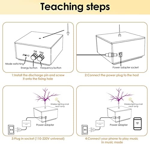Musical Tesla Coil Kit, Solid State Music Tesla Coil, Touchable Artificial Lightning Spark Gap Arc Generator Multifunctional Desktop Toy Science Teaching Experiment Model for Birthday Gift