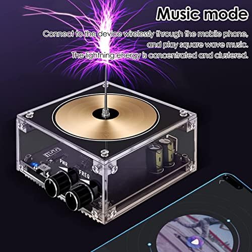 Musical Tesla Coil Kit, Solid State Music Tesla Coil, Touchable Artificial Lightning Spark Gap Arc Generator Multifunctional Desktop Toy Science Teaching Experiment Model for Birthday Gift