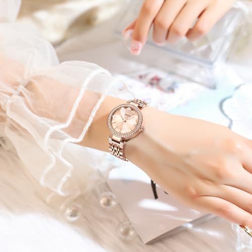 Analog Rose Gold Women's Watches for Girls&Miss&Ladies Diamond Studded with Stylish Watches Waterproof