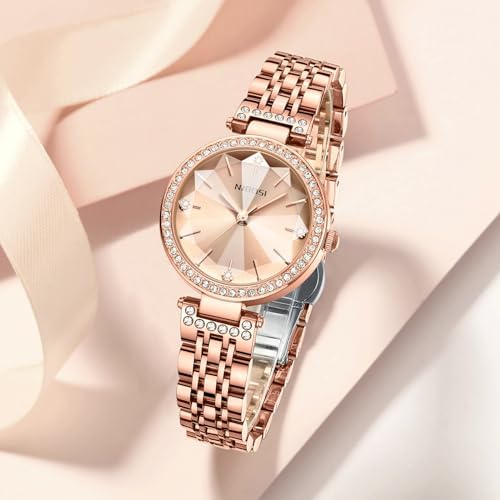 Analog Rose Gold Women's Watches for Girls&Miss&Ladies Diamond Studded with Stylish Watches Waterproof