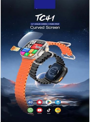 Curve Smartwatch – 2.01" AMOLED Display, AI Assistant, Bluetooth Calls & Fitness Tracker | Wireless Charging | IP68 Waterproof (Black)