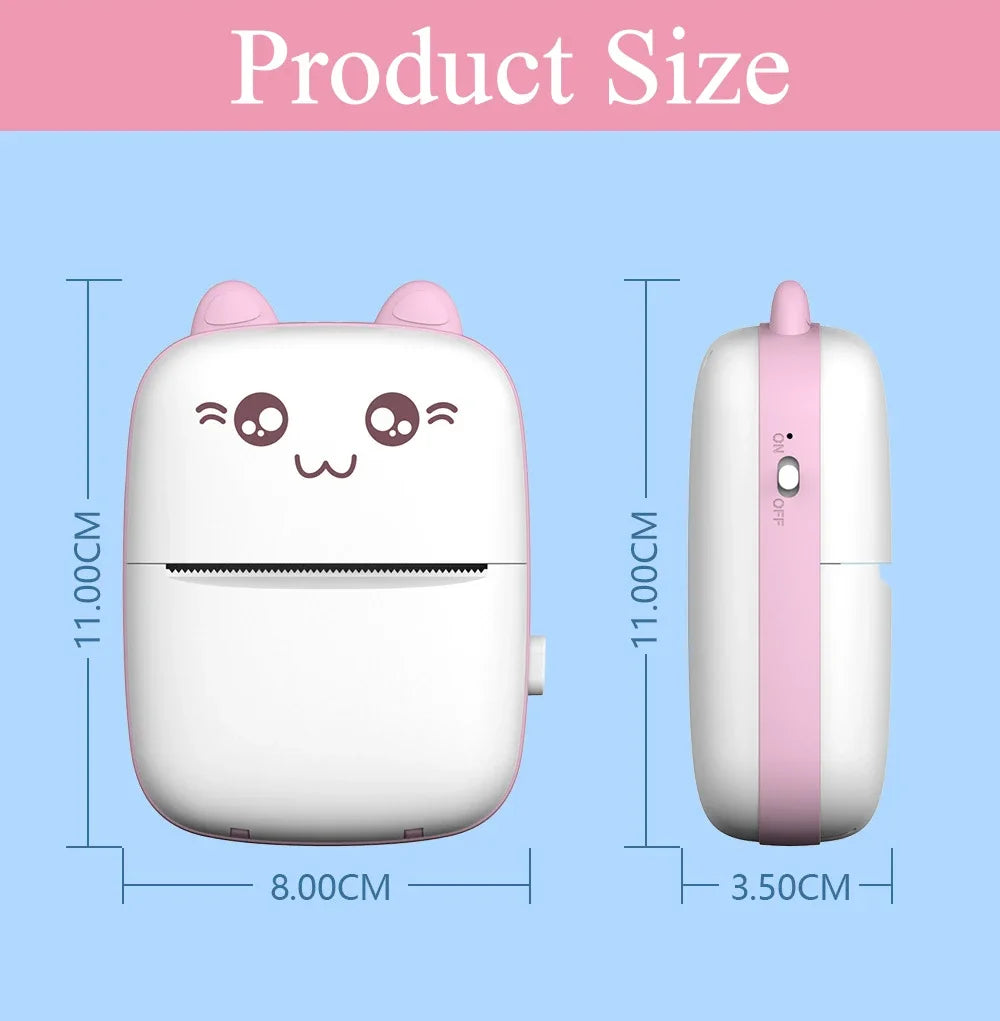 Mini Cat Portable Bluetooth Thermal Printer Android & IOS App
