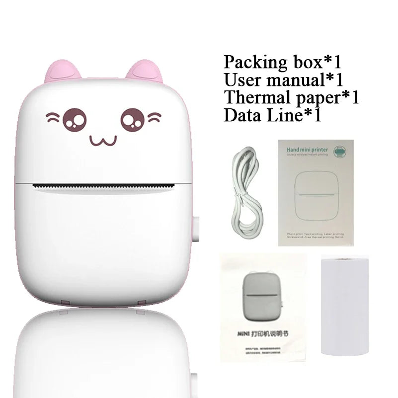 Mini Cat Portable Bluetooth Thermal Printer Android & IOS App