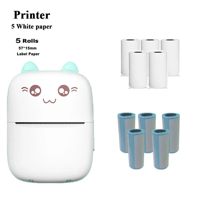 Mini Cat Portable Bluetooth Thermal Printer Android & IOS App