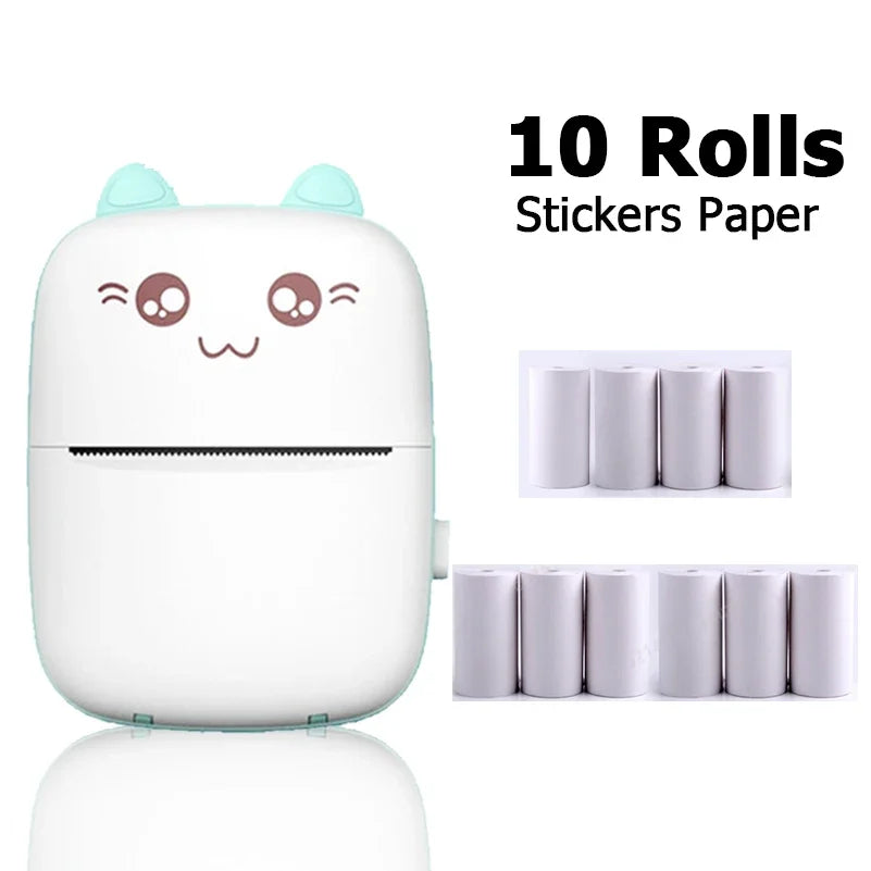 Mini Cat Portable Bluetooth Thermal Printer Android & IOS App